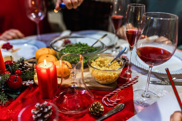 Christmas dinner ready on the table