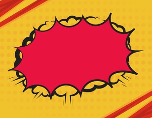 comic cartoon pop art background with cloud 