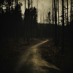 Fototapeta premium Dark wood illustration art, AI generated