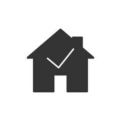 Home with tick icon. Real estate symbol modern, simple, vector, icon for website design, mobile app, ui. Vector Illustration