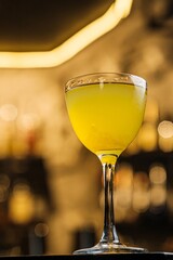 Yellow Cocktail on the Bar