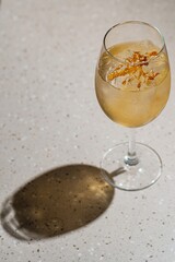 Yellow Cocktail on the Bar