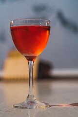 Beautiful Red Cocktail on the Bar