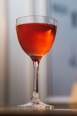 Beautiful Red Cocktail on the Bar