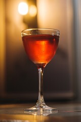 Beautiful Red Cocktail on the Bar