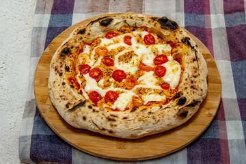 Rustic artisanal pizza in a cozy atmosphere