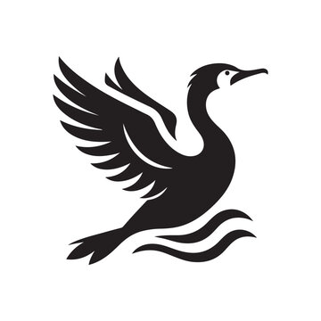 recommend clip art: Stunning Cormorant Silhouette Vector Illustration - Ready for Print and Digital Use