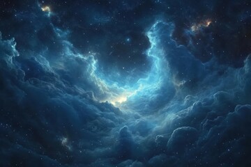 A Cosmic Cloud Formation With Stars and Nebulae
