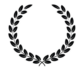 Laurel circle wreath branch on a white background
