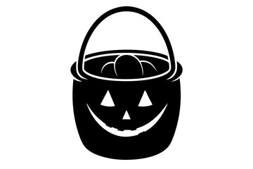 Halloween pumpkin bucket illustration silhouette