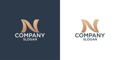 collection of initials letter n abstract monogram logo design vector