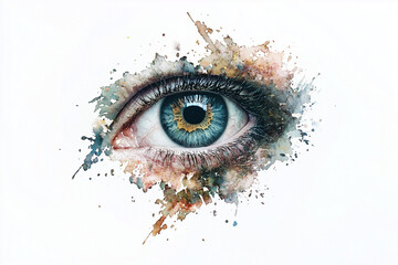 Watercolor Eye Art: A Close-Up Look at Human Beauty