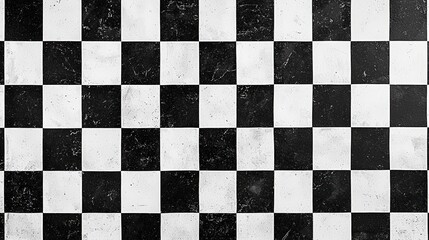 Obraz premium A classic black and white checkerboard pattern creates a bold visual impact, enhancing decor in various settings and styles