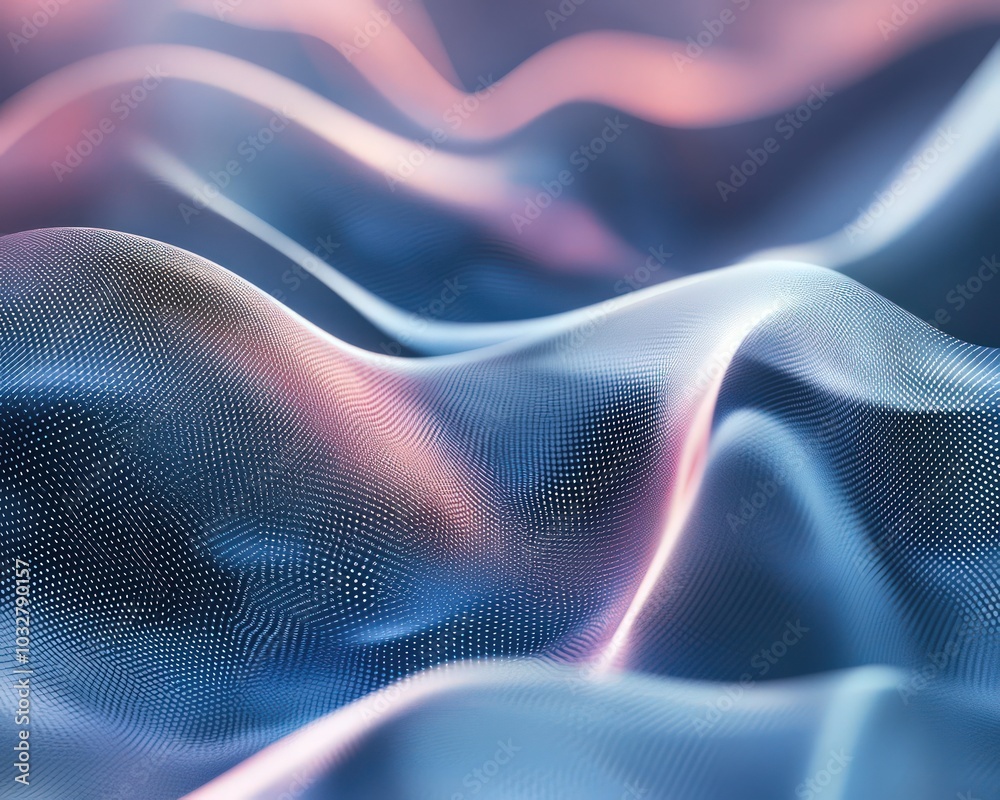 Poster Digital wave pattern with angular forms and soft gradient lights