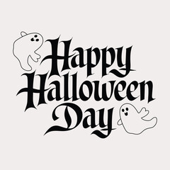 A simple Happy Halloween day typography design