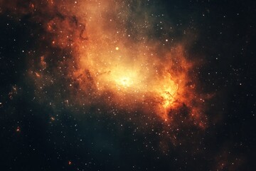 Fototapeta premium A Vivid Nebula with Bright Stars and Cosmic Dust