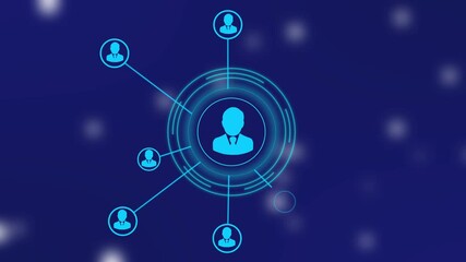  data Internet, business, technology concept. futuristic concept of digital  network of profile icons against light trails over spinning globe and data processing ,Animation of connections with people - Powered by Adobe