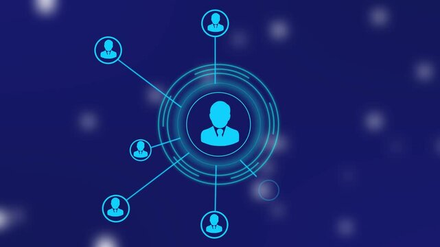  data Internet, business, technology concept. futuristic concept of digital  network of profile icons against light trails over spinning globe and data processing ,Animation of connections with people - Powered by Adobe