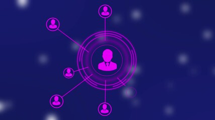  data Internet, business, technology concept. futuristic concept of digital  network of profile icons against light trails over spinning globe and data processing ,Animation of connections with people - Powered by Adobe