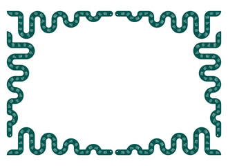 Green Snakes Frame. Banner with Copy Space. Border Template for the Year of the Snake.