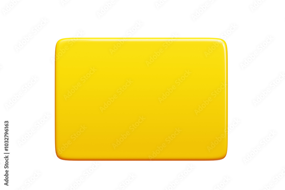 Fototapete yellow glossy rectangular text banner. 3d render illustration of bright rectangle message box. ballo