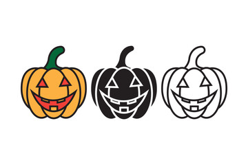 Halloween pumpkin icon set. Halloween icons