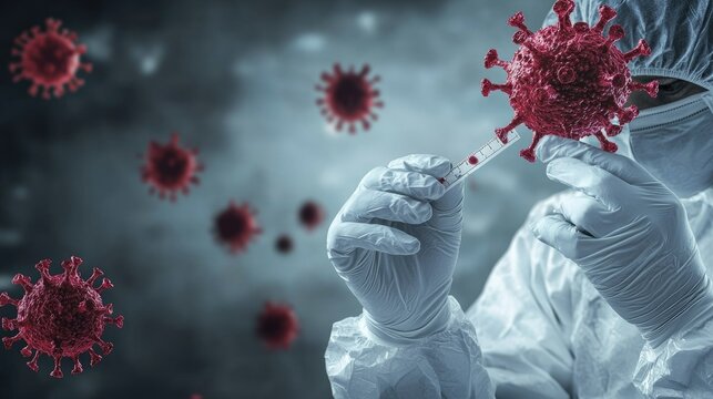 virologist virus laboratory. Selective focus