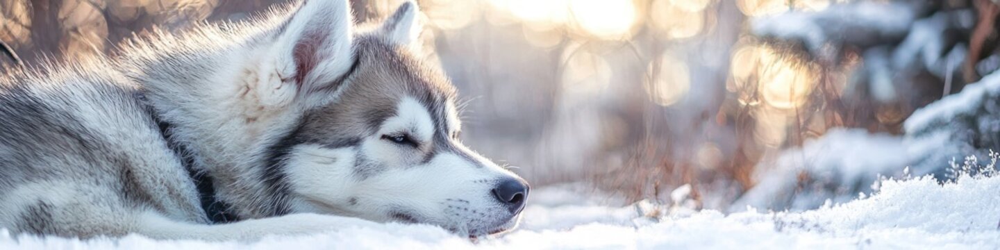 close up husky dog. Selective focus