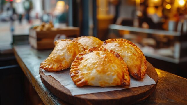 Cozy Empanadas Sign Mockup with Soft Glow - High-Quality Stock Photography