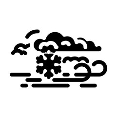 blizzard natural phenomena glyph icon vector. blizzard natural phenomena sign. isolated symbol illustration