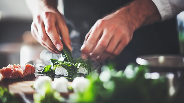 Rolling Sushi at Home with Fresh Ingredients