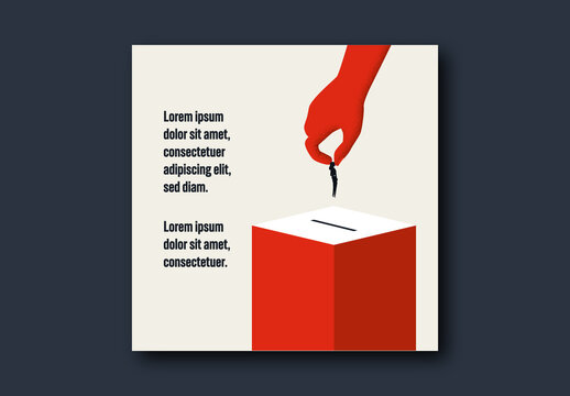 Election Social Media Post with Casting Ballot Female Candidate