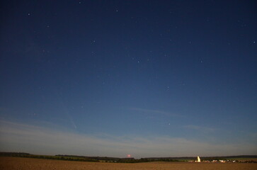 Hnevosice, Opavas, SIlesia, Czech 15 October 2024: photos comet C2023 A3 Tsuchinshan ATLAS relax...