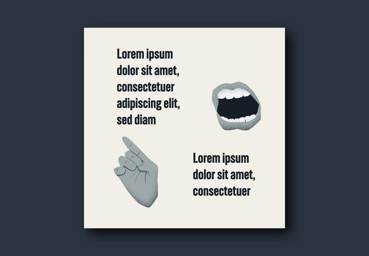 Election Social Media Post with Hand and Mouth Illustration