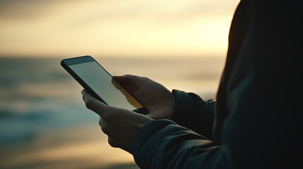 Close-Up of a Hand Holding a Smartphone