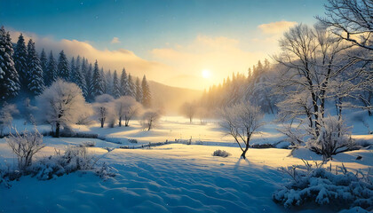 冬　景色　自然　美しい　雪