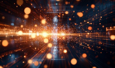 Fototapeta premium Abstract digital data background. Art can be used in the description of network abilities, technological processes, digital storages, science, education, etc