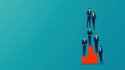 Business People on Podium  Success  Achievement  Career  Leadership