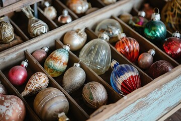 Obraz premium Christmas balls and decorations