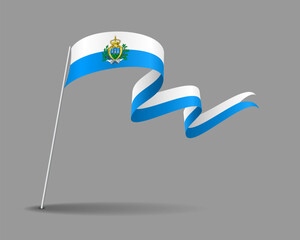 San Marino flag wavy background layout. Vector illustration.