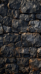 Fototapeta premium Textured stone wall with natural light and shadows, AI Generation