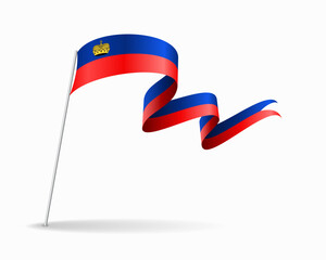 Liechtenstein flag wavy background layout. Vector illustration.