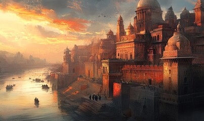 Varanasi city with ancient architecture