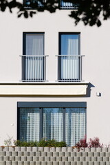 Newly built block of flats. Modern generic architecture. New home building and living concept. Housing availability concept. 