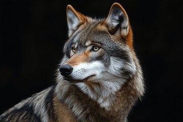 Fototapeta premium Majestic Gray Wolf Portrait in Natural Light