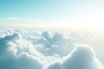 Fototapeta premium A View from Above: An Expanse of Clouds in a Bright Sky