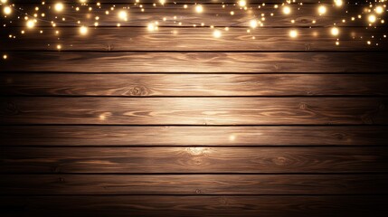 A cozy arrangement of Christmas lights arranged on a dark wooden background, casting a warm glow that enhances the holiday spirit. Perfect for festive decoration ideas