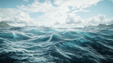 A hyper-realistic view of ocean warming in the Jurassic period, where life struggles to survive