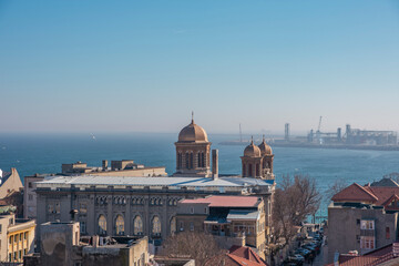 Church and sea view in Constanda, Romania