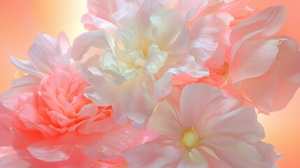 Fototapeta premium Vibrant Floral Bouquet Close-Up Capturing Textures and Colors with Ultra-Detailed Clarity